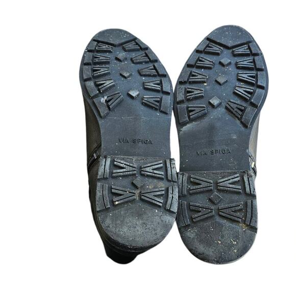 Via Spiga Evanna Leather Ankle Booties Black Size 8 - Picture 6 of 7